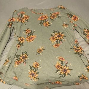 SONOMA goods for life XL long sleeve pale green flower shirt
